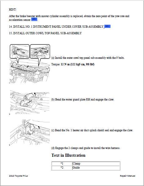 Toyota Prius Repair Manual